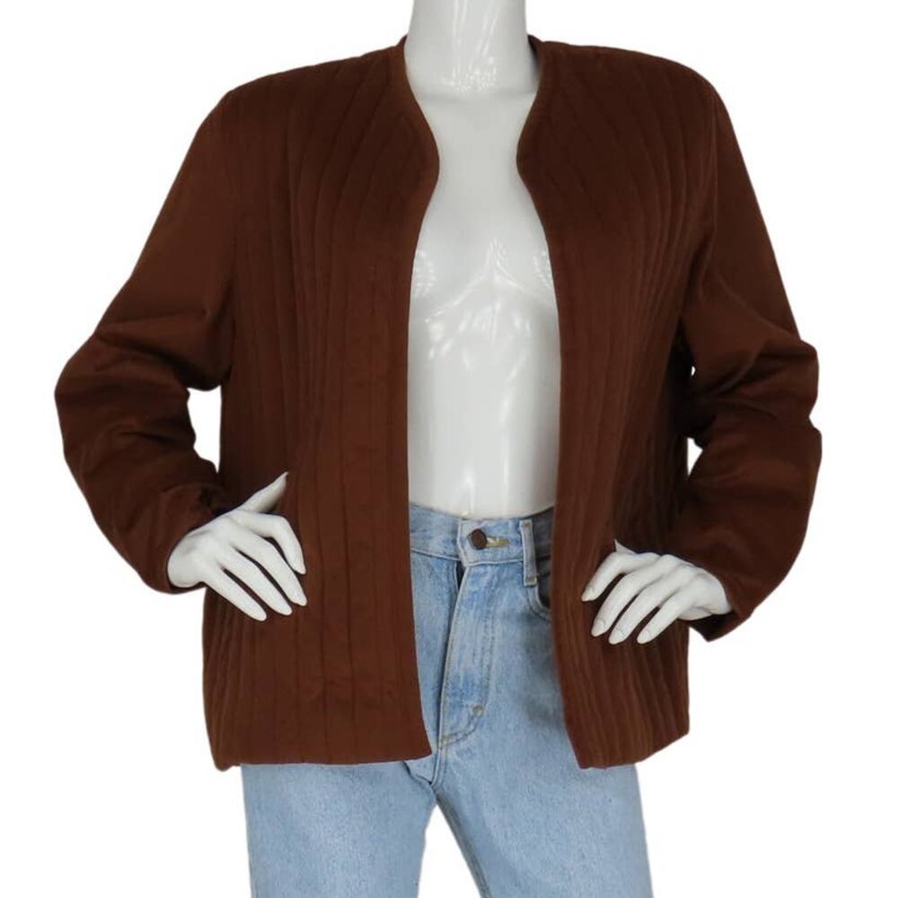 Vintage Graff Quilted Open Front Jacketall measuremen